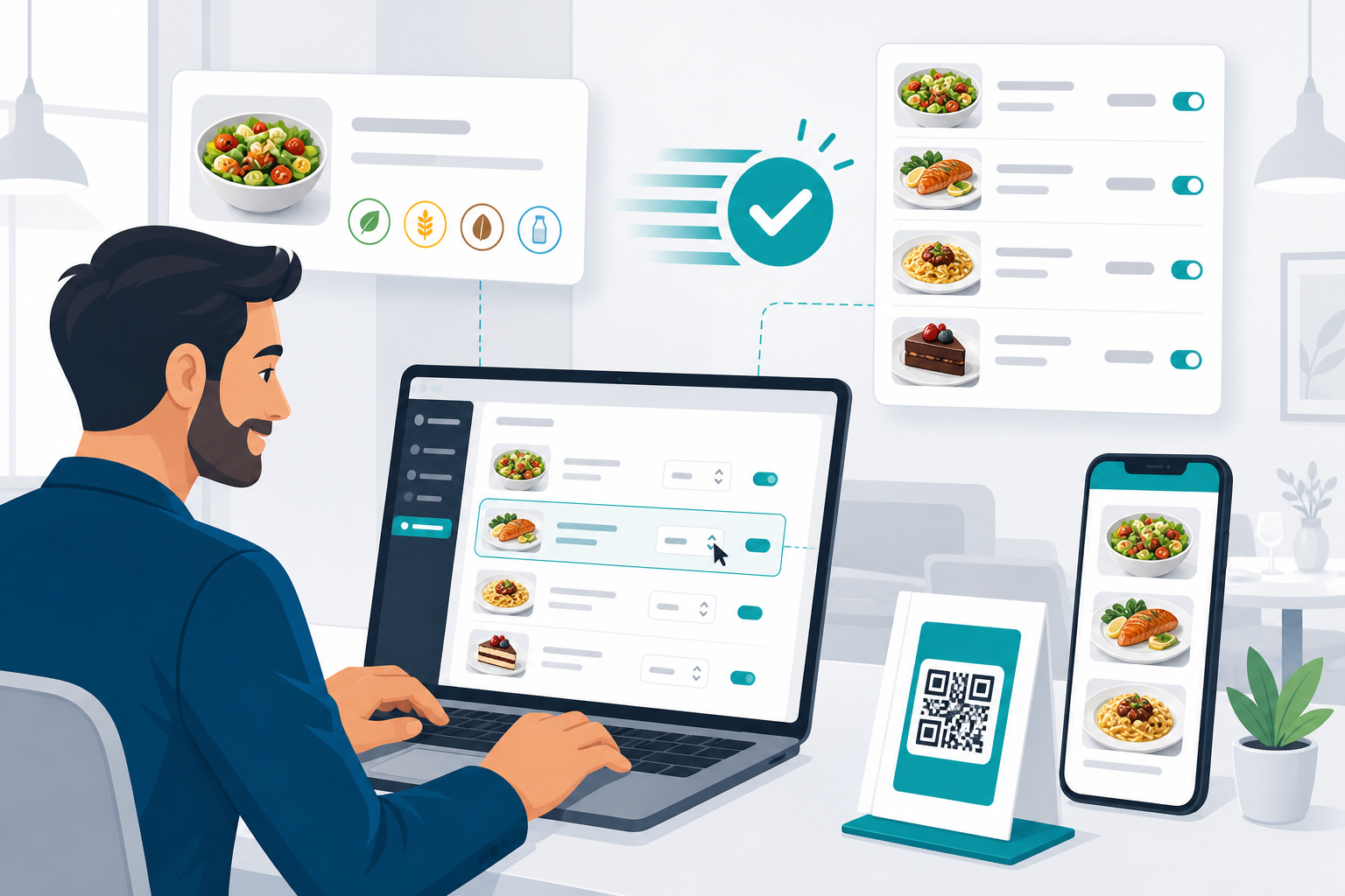 Venue manager updating the menu instantly
