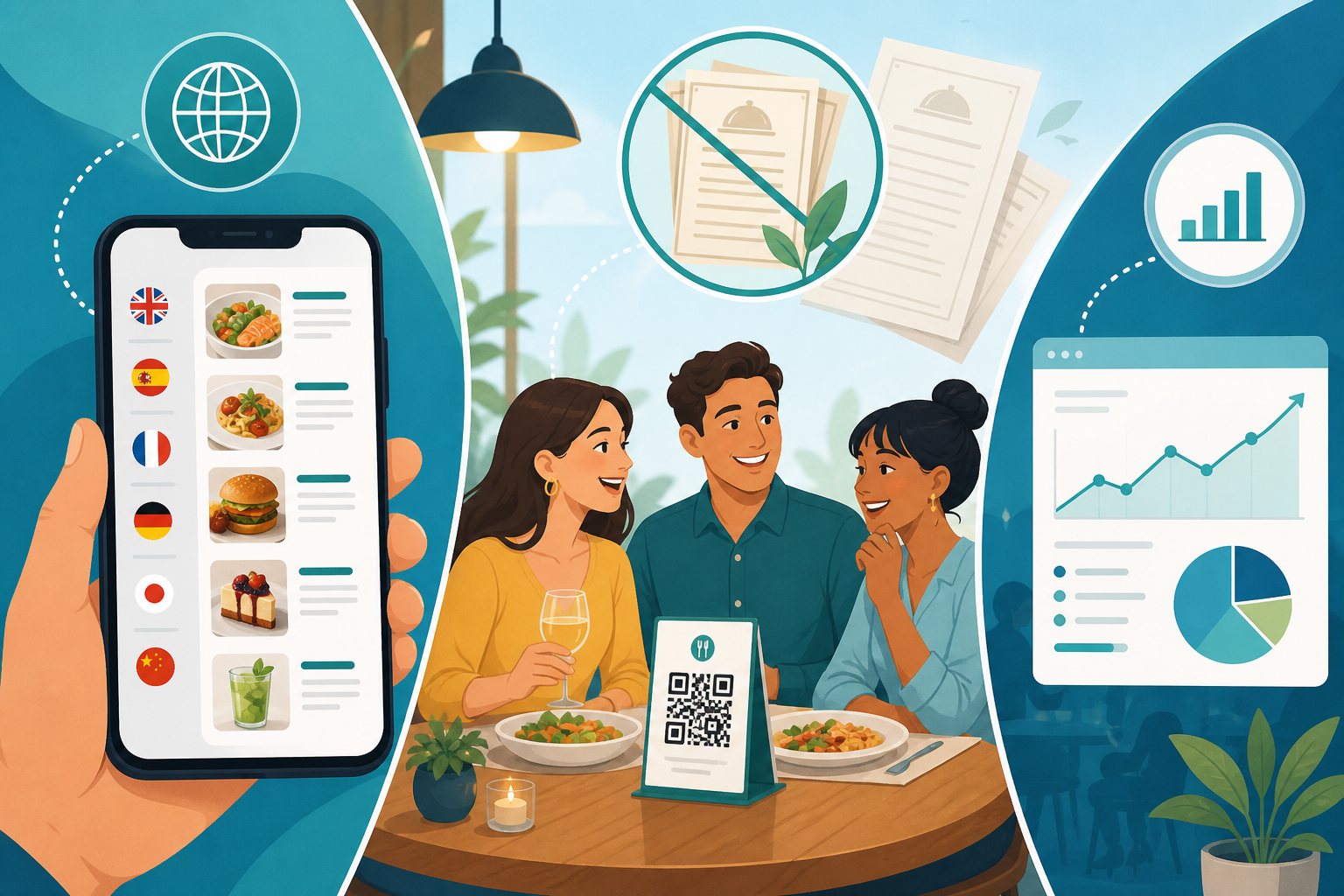 Multilingual, sustainable, and analytic benefits of QR menus